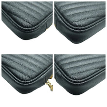 Load image into Gallery viewer, Yves Saint Laurent Lou Mini Chevron Leather Camera Crossbody Bag Black
