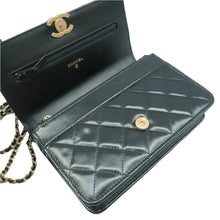 Load image into Gallery viewer, CHANEL Wallet on Chain WOC Leather Crossbody Bag Black