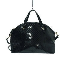 Load image into Gallery viewer, GUCCI Leather Satchel Bag Black