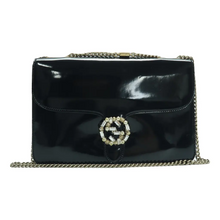 Load image into Gallery viewer, Gucci Interlocking Leather Shoulder Bag Black