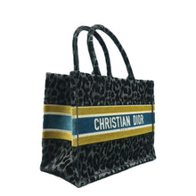 Load image into Gallery viewer, Christian Dior Book Velvet Embroidered Medium Leopard Tote Bag Multicolour