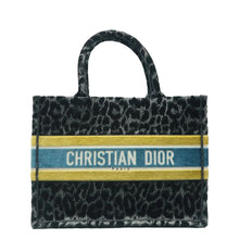 Load image into Gallery viewer, Christian Dior Book Velvet Embroidered Medium Leopard Tote Bag Multicolour