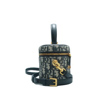 Load image into Gallery viewer, Christian Dior Fabric Satchel Bag Blue