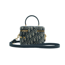 Load image into Gallery viewer, Christian Dior Fabric Satchel Bag Blue