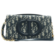 Load image into Gallery viewer, Christian Dior Signature Fabric Satchel Bag Blue