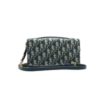 Load image into Gallery viewer, Christian Dior Signature Fabric Satchel Bag Blue