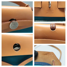 Load image into Gallery viewer, Hermes Herbag Zip 31 PM Toile H Berline Vache Hunter Shoulder Bag Blue