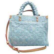 Load image into Gallery viewer, Louis Vuitton Let Go PM Monogram Washed Denim Tote Bag Sky Blue