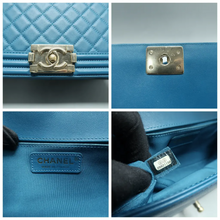 Load image into Gallery viewer, CHANEL Boy Leather Shoulder Bag Blue