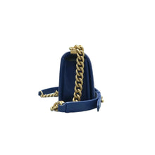Load image into Gallery viewer, CHANEL Boy Leather Shoulder Bag Blue