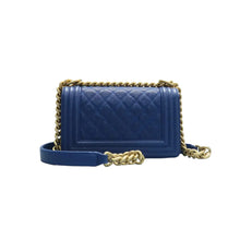 Load image into Gallery viewer, CHANEL Boy Leather Shoulder Bag Blue
