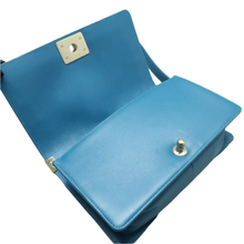 Load image into Gallery viewer, CHANEL Boy Leather Shoulder Bag Blue
