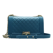 Load image into Gallery viewer, CHANEL Boy Leather Shoulder Bag Blue