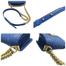 Load image into Gallery viewer, CHANEL Boy Leather Shoulder Bag Blue