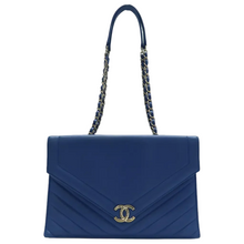 Load image into Gallery viewer, CHANEL Leather Shoulder Bag Blue
