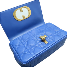 Load image into Gallery viewer, Christian Dior Dior Caro Leather Shoulder Bag Blue