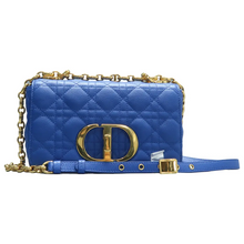 Load image into Gallery viewer, Christian Dior Dior Caro Leather Shoulder Bag Blue