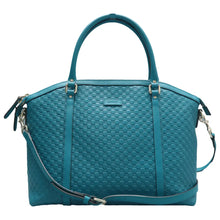 Load image into Gallery viewer, GUCCI Dome Leather Satchel Bag Blue