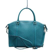 Load image into Gallery viewer, GUCCI Dome Leather Satchel Bag Blue
