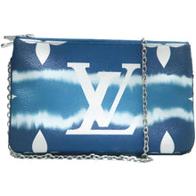 Load image into Gallery viewer, LOUIS VUITTON Double Zip Monogram Canvas Shoulder Bag Blue