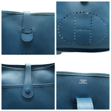 Load image into Gallery viewer, Hermes Evelyne Leather Shoulder bag Blue