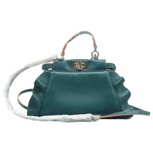 Load image into Gallery viewer, Fendi Mini Peekaboo Leather Satchel Bag Blue