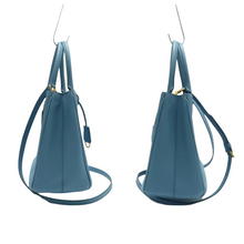 Load image into Gallery viewer, PRADA Galleria Leather Satchel Bag Blue