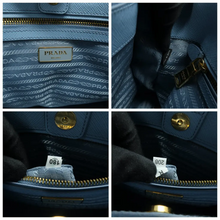 Load image into Gallery viewer, PRADA Galleria Leather Satchel Bag Blue