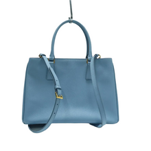 Load image into Gallery viewer, PRADA Galleria Leather Satchel Bag Blue
