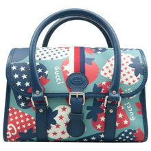Load image into Gallery viewer, Gucci GG Strawberry Leather Shoulder Bag Blue