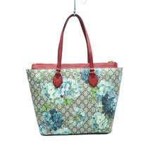 Load image into Gallery viewer, Gucci Blooms Medium Zippered GG Supreme Monogram Bucket Tote Blue