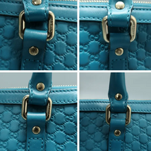 Load image into Gallery viewer, GUCCI Leather Satchel Bag Blue