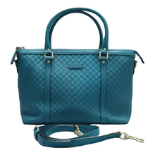 Load image into Gallery viewer, GUCCI Leather Satchel Bag Blue
