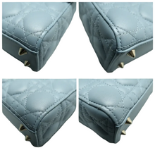 Load image into Gallery viewer, Christian Dior Lady Dior Leather Satchel Bag Blue