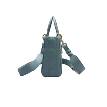 Load image into Gallery viewer, Christian Dior Lady Dior Leather Satchel Bag Blue