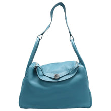 Load image into Gallery viewer, Hermes Lindy Leather Satchel Bag Blue
