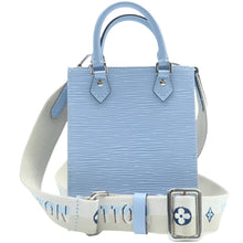 Load image into Gallery viewer, LOUIS VUITTON Sac Plat Epi Leather Satchel Bag Light Blue