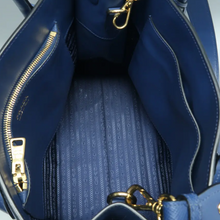 Load image into Gallery viewer, Prada Monochrome Leather Satchel Bag Blue