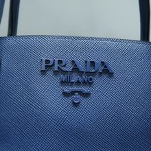 Load image into Gallery viewer, Prada Monochrome Leather Satchel Bag Blue
