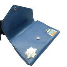 Load image into Gallery viewer, Prada Monochrome Robot Patches Envelope Flap Saffiano Cuir Calfskin Shoulder Bag Blue