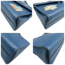 Load image into Gallery viewer, Prada Monochrome Robot Patches Envelope Flap Saffiano Cuir Calfskin Shoulder Bag Blue