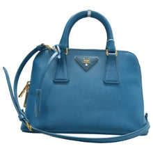Load image into Gallery viewer, PRADA Matinee Leather Satchel Bag Blue