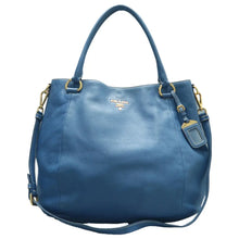 Load image into Gallery viewer, Prada Vitello Daino Leather Tote Shoulder Bag Blue