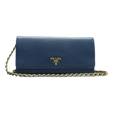 Load image into Gallery viewer, Prada Leather Shoulder Bag Blue