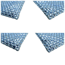 Load image into Gallery viewer, Prada  Satin Crystal Metal Triangle Logo Chain Crossbody Handbag Celeste