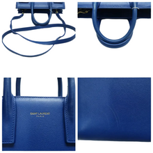 Load image into Gallery viewer, Yves Saint Laurent Sac de Jour Leather Satchel Bag Blue