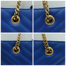 Load image into Gallery viewer, Yves Saint Laurent Matelasse Leather Shoulder Bag Blue