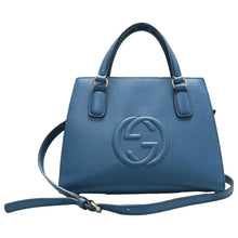Load image into Gallery viewer, GUCCI Soho Top Handle Leather Satchel Bag Blue