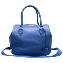 Load image into Gallery viewer, Hermes Toolbox 26 Evercolor Leather Satchel Bag Blue