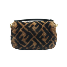 Load image into Gallery viewer, Fendi Baguette Woolen Satchel Bag Brown